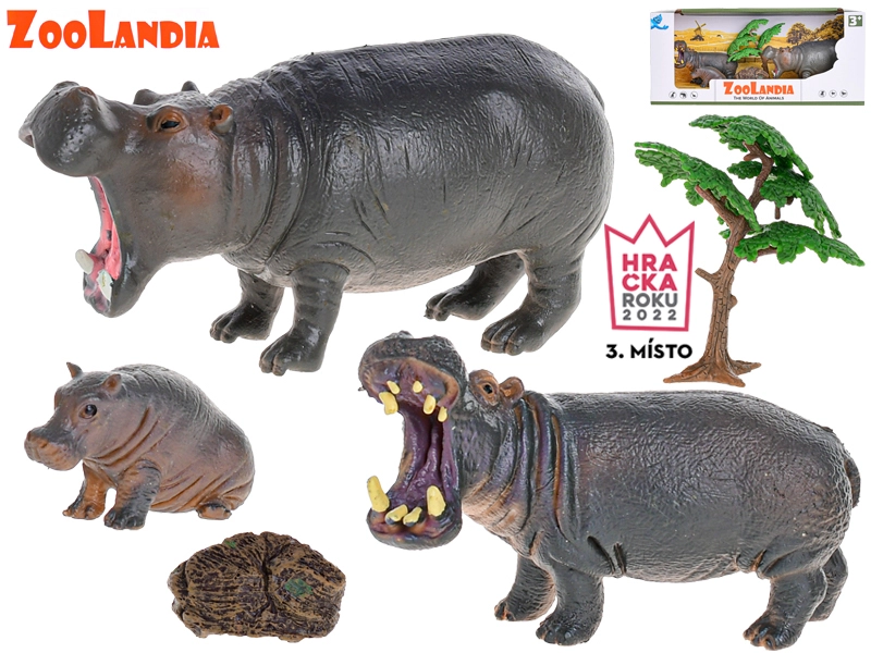 Zoolandia hroch s mláďaty a doplňky – sada figurek do ZOO