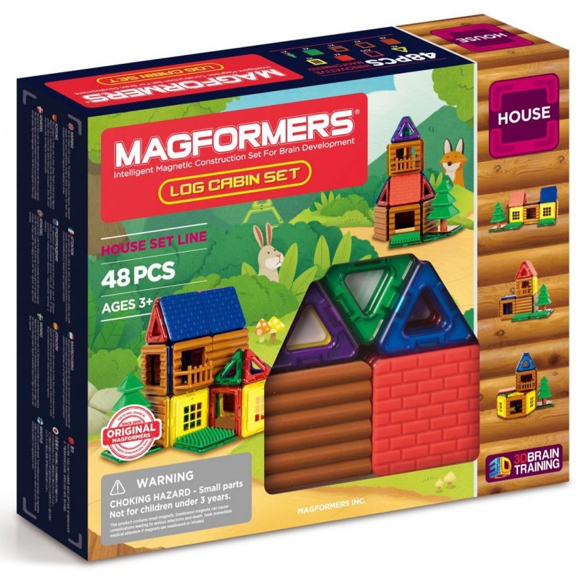 Magnetická stavebnice MAGFORMERS mini srub 48 dílků