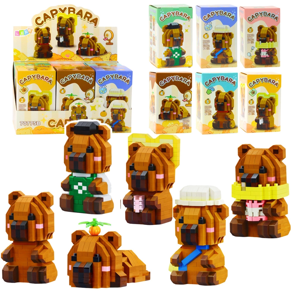 Stavebnice kapybara 3D figurka, 204–263 dílků