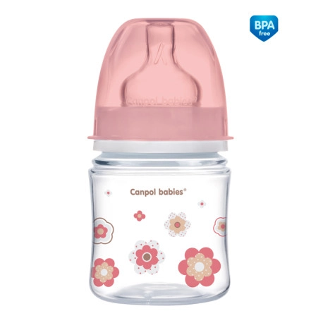 Canpol babies kojenecká láhev EasyStart Newborn Baby 120 ml, široké hrdlo, antikoliková