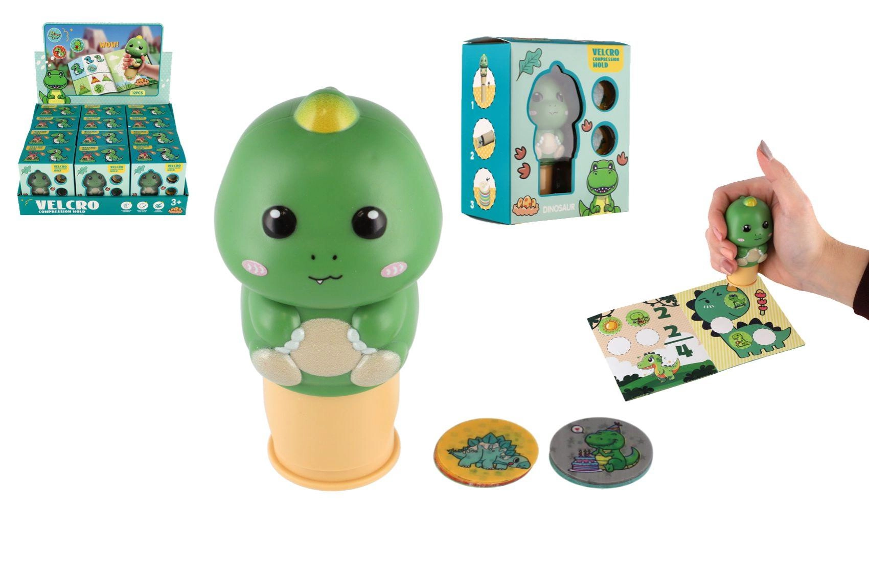 Dětské razítko se samolepkami dinosaurus – kreativní sada