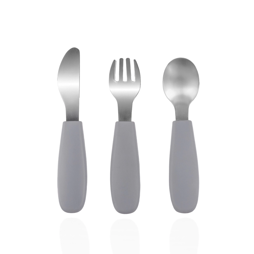 Zopa Silicone Children's Cutlery příbor pro děti 6 m+ Dove Grey 3 ks