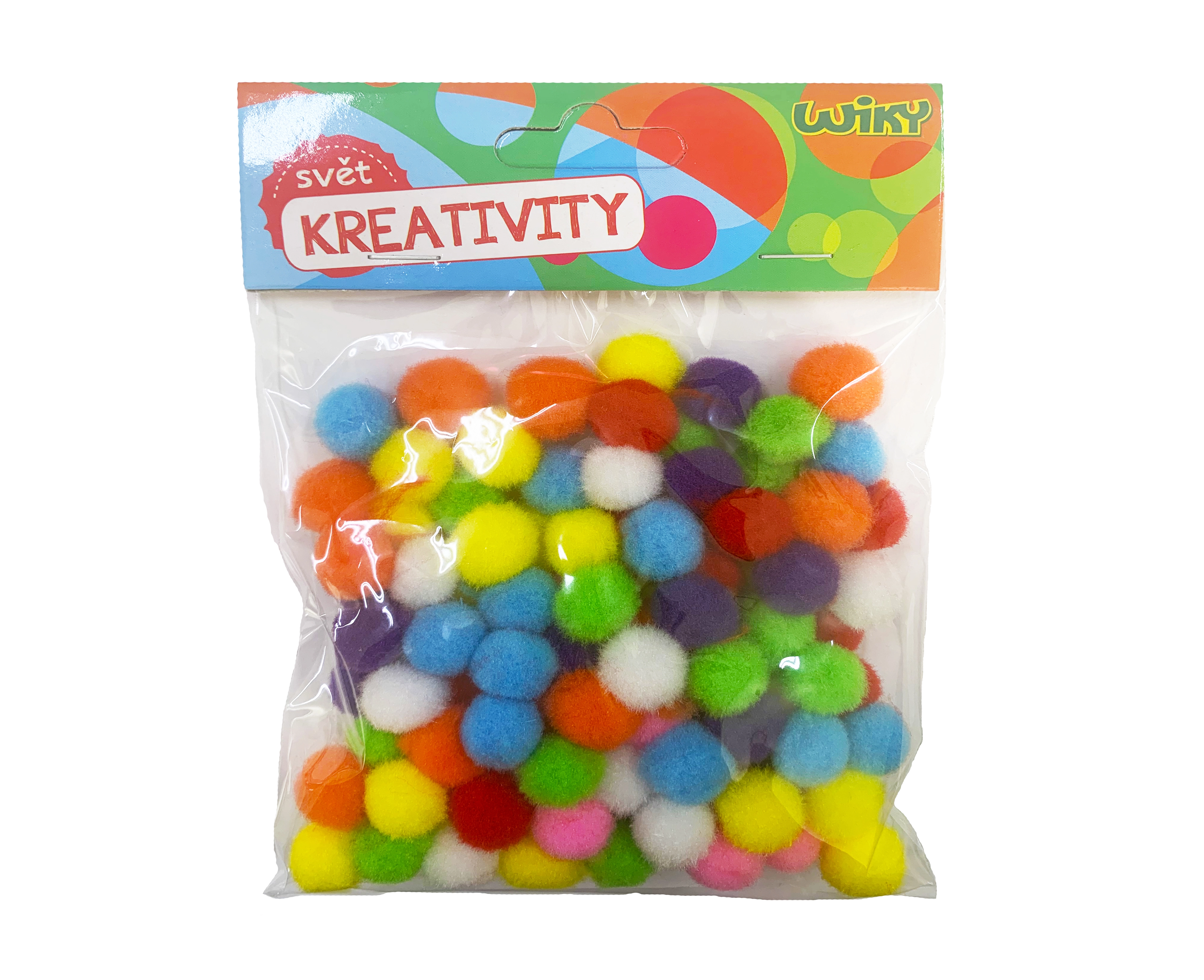 Levně Plyšové bambulky barevné 100ks