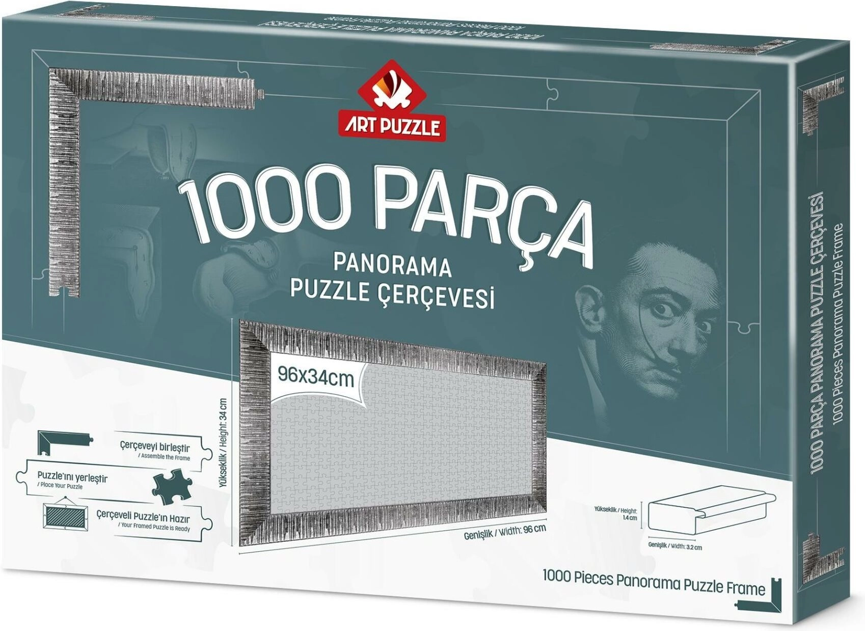 Rám na puzzle 96x34cm stříbrný