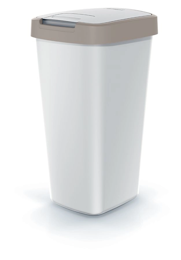 Prosperplast COMPACTA Q popelavý se světle hnědým víkem 25l