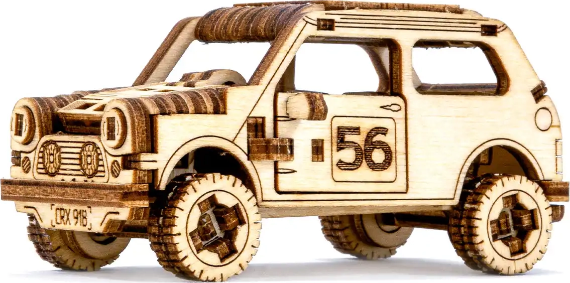 Dřevěné 3D puzzle - Model rallye auta1 (Mini Cooper)