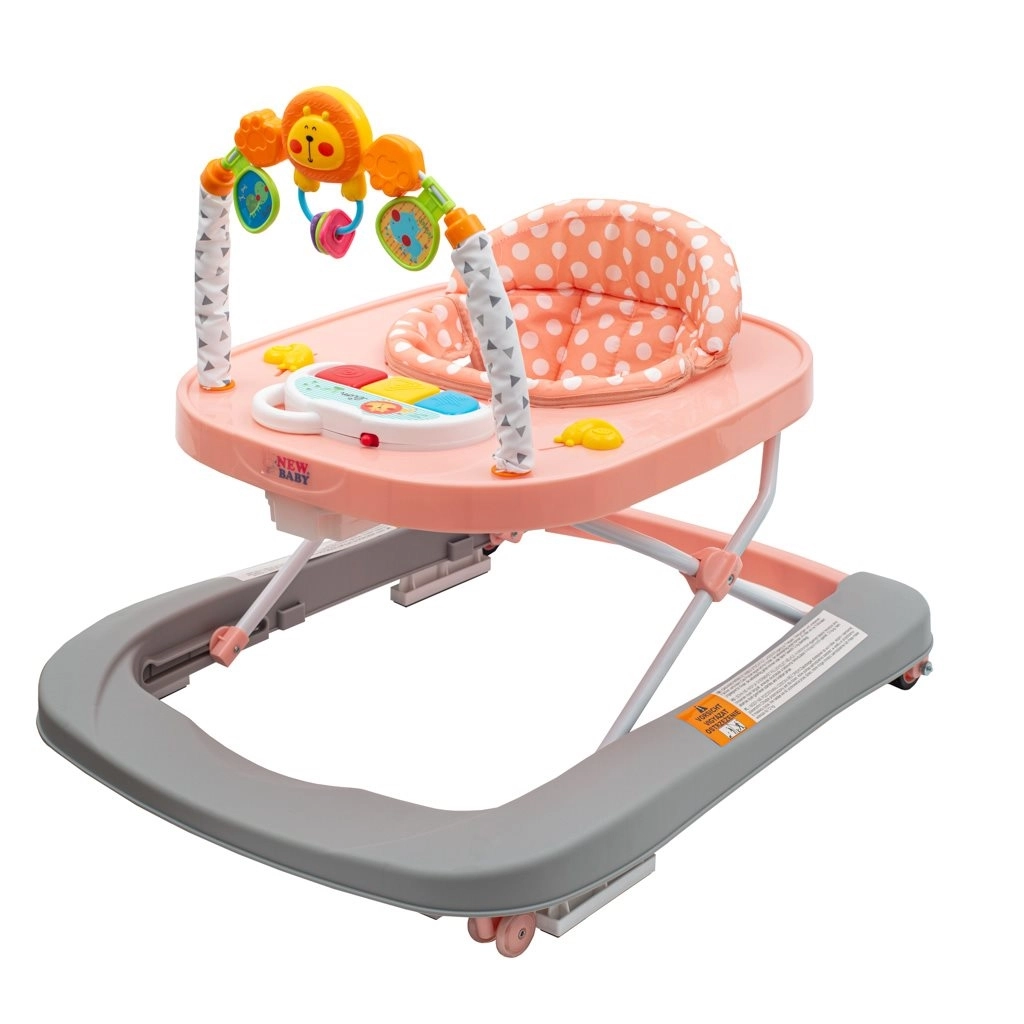 Levně Dětské chodítko se silikonovými kolečky NEW BABY Forest Kingdom Pink