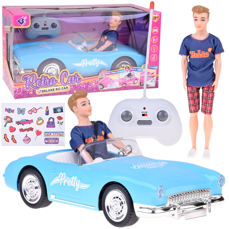 RC kabriolet retro s panenkou řidičem