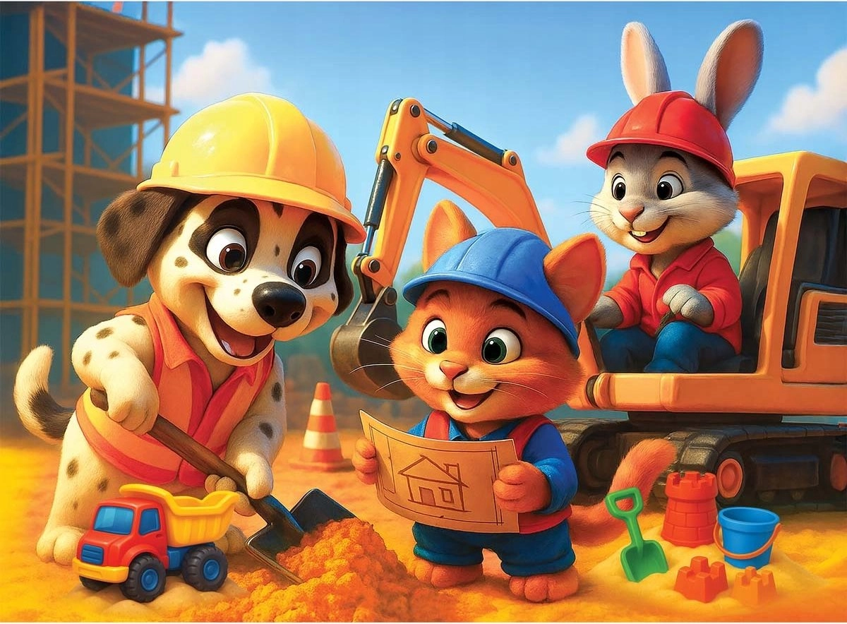 dřevěné puzzle wooden city veselý tým, 40 dílků