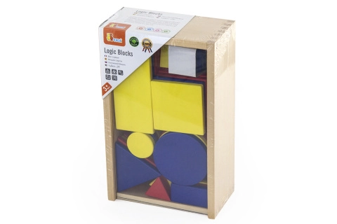 Dřevěné logické kostky geometrické tvary Viga Toys Montessori