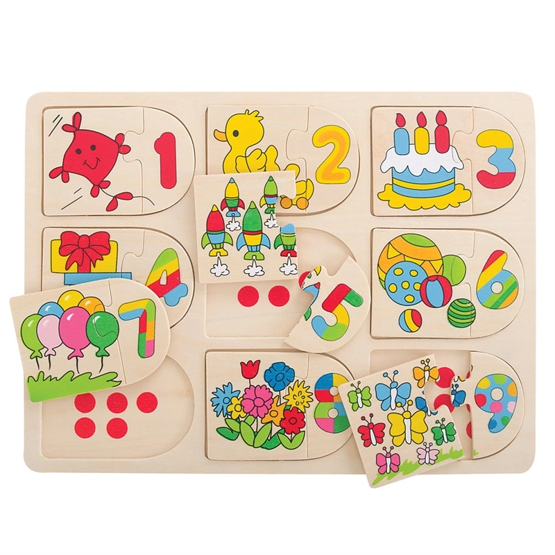 Dřevěné obrázkové počítací puzzle Bigjigs Toys