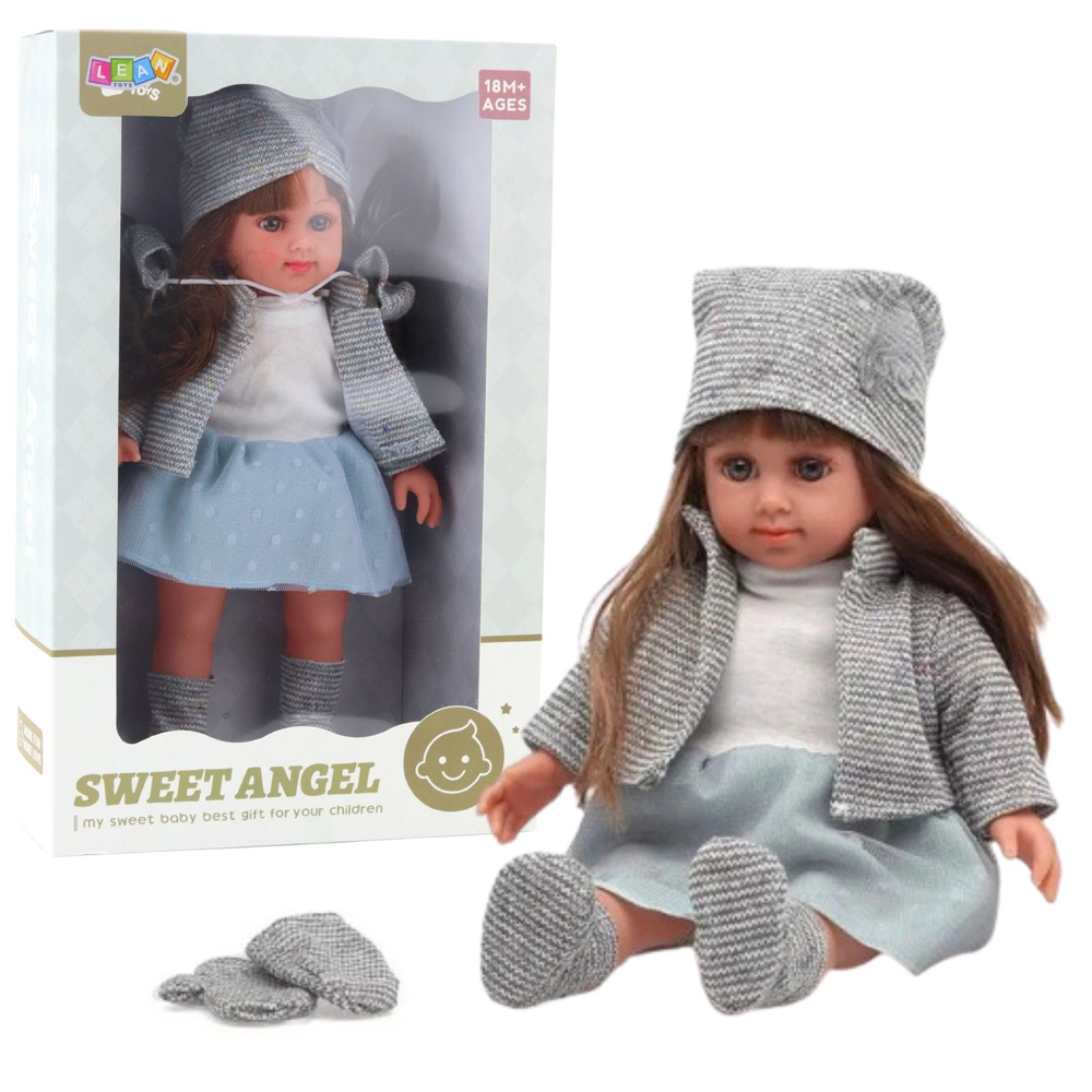 Panenka SWEET ANGEL v šedém oblečku 36,5 cm
