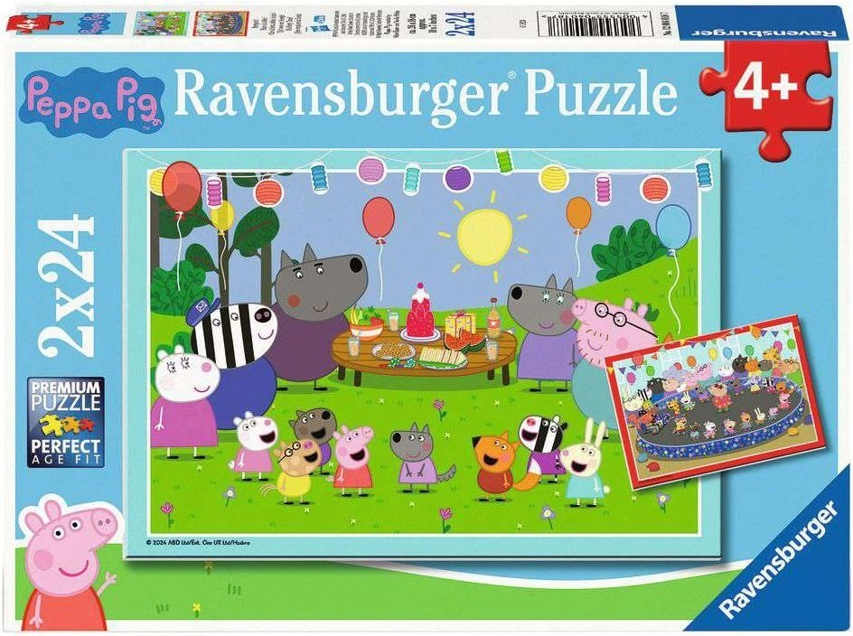 Ravensburger puzzle Prasátko Peppa na oslavě 2×24 dílků