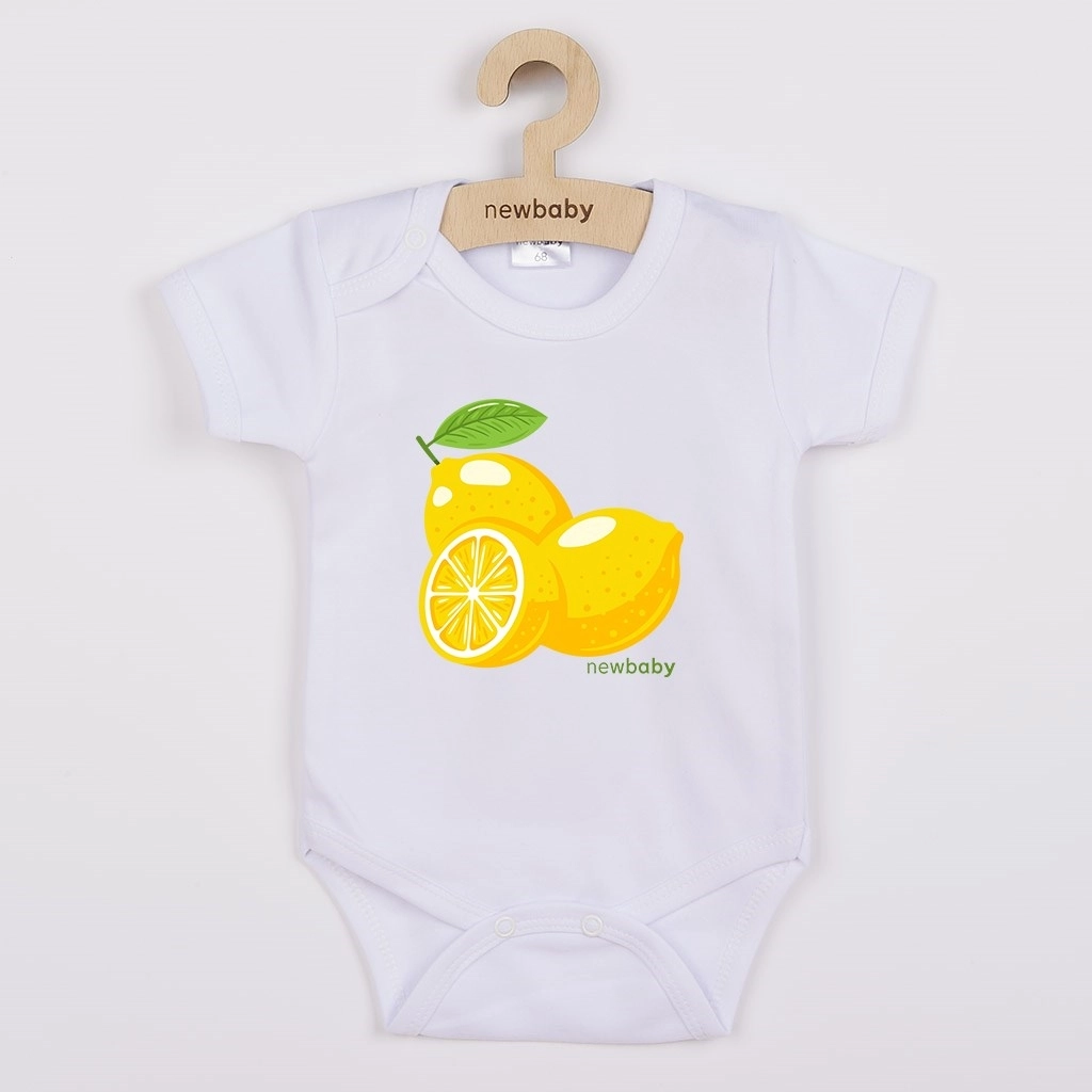 New Baby dětské body s potiskem Lemon, krátký rukáv, velikost 80 (9–12 měsíců)