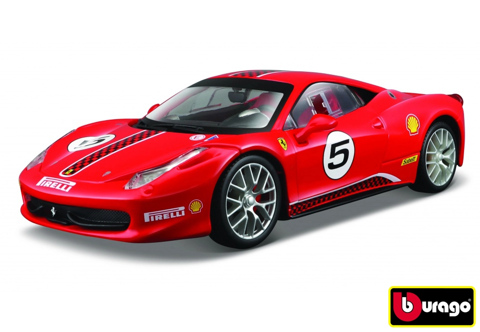 Levně Bburago Ferrari Racing 458 Challenge červená 1:24