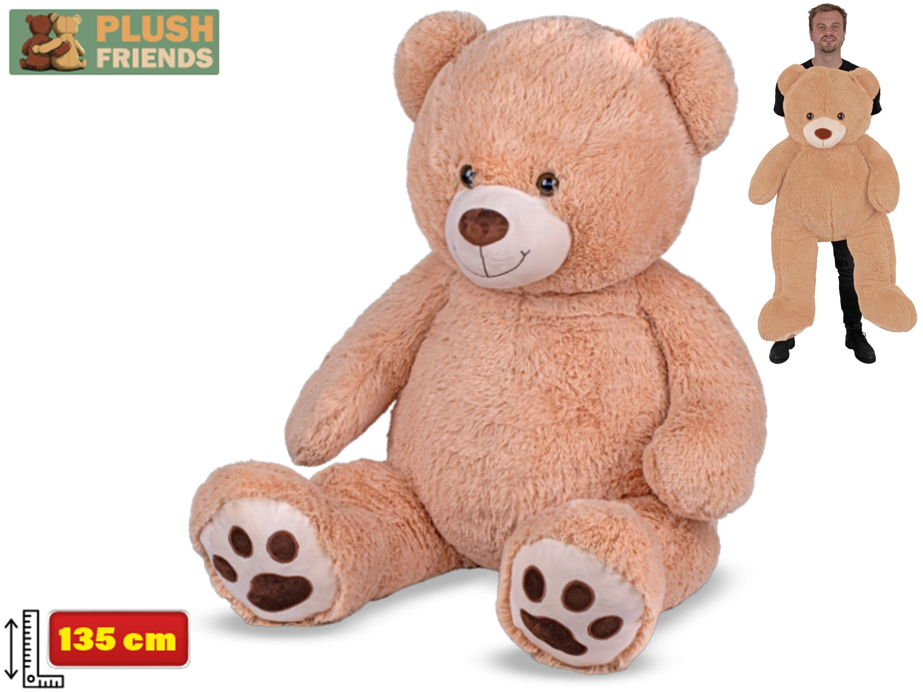 Plyšový medvěd Plush Friends 135 cm béžový