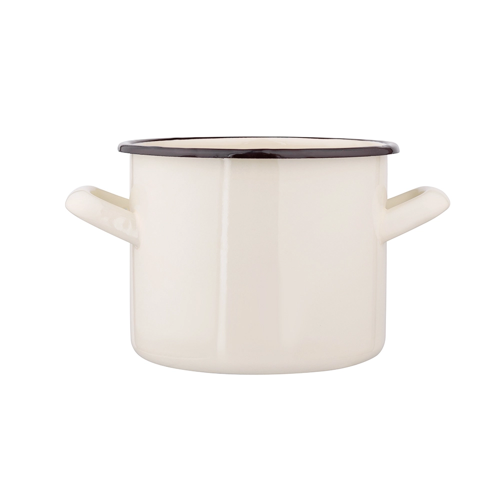 Smaltovaný hrnec Silesia 1,5 l krémový 14 cm
