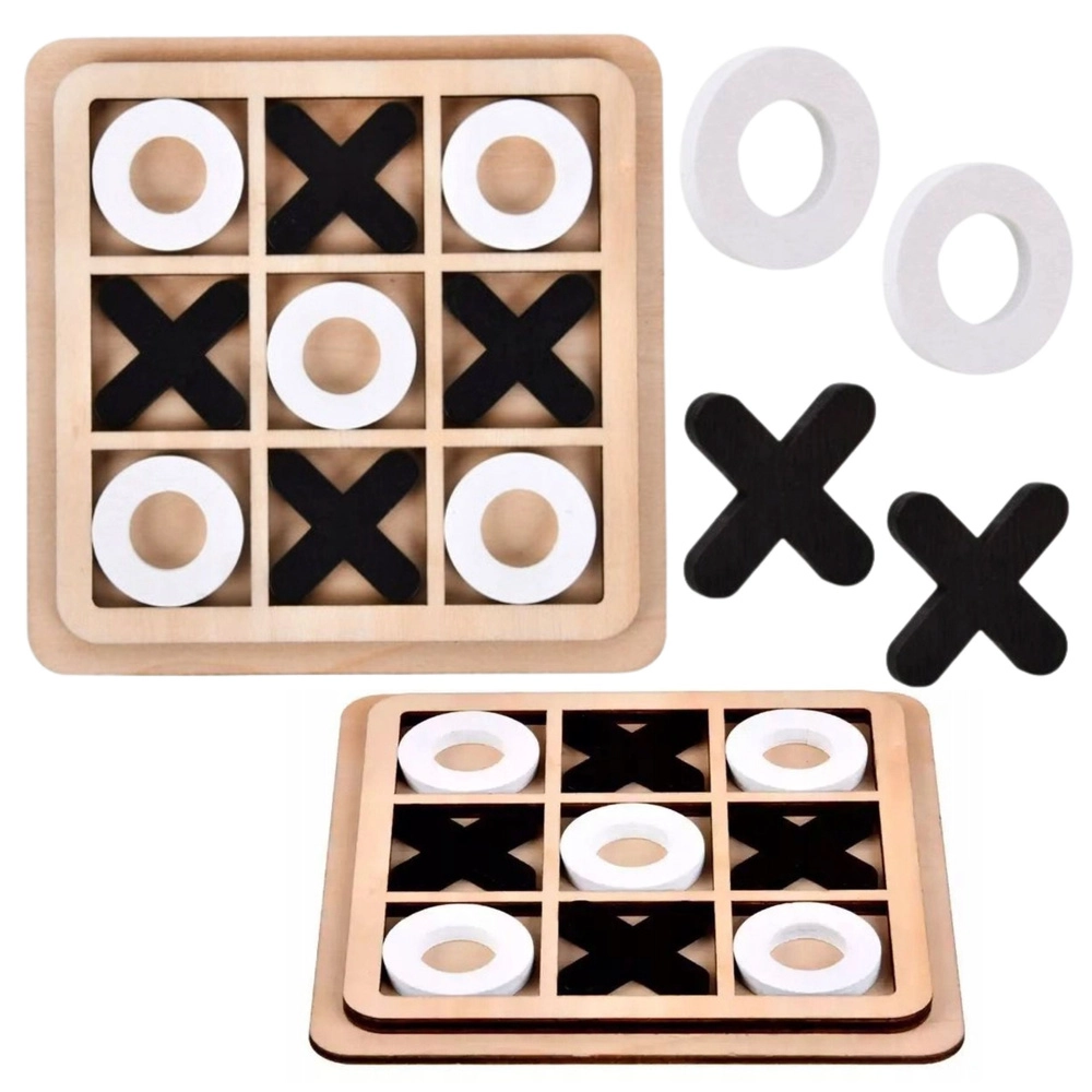 Strategická logická dřevěná hra Tic-tac-toe