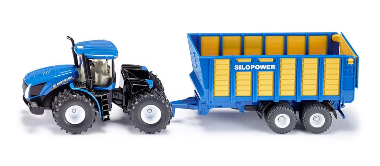 Levně Siku New Holland Joskin Farmer Traktor s přívěsem 1:50
