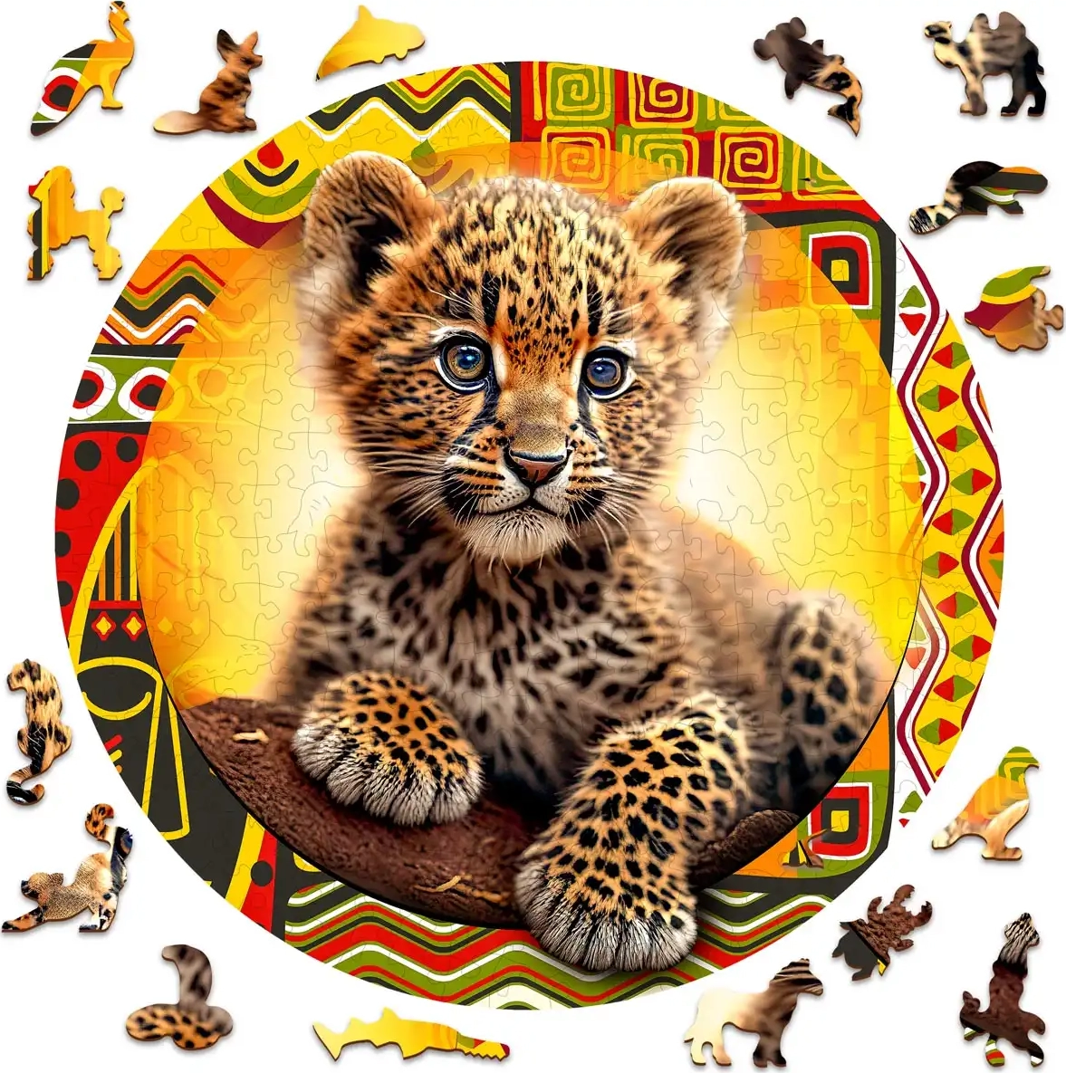 WOODEN CITY Dřevěné puzzle Malý roztomilý leopard 250 dílků EKO