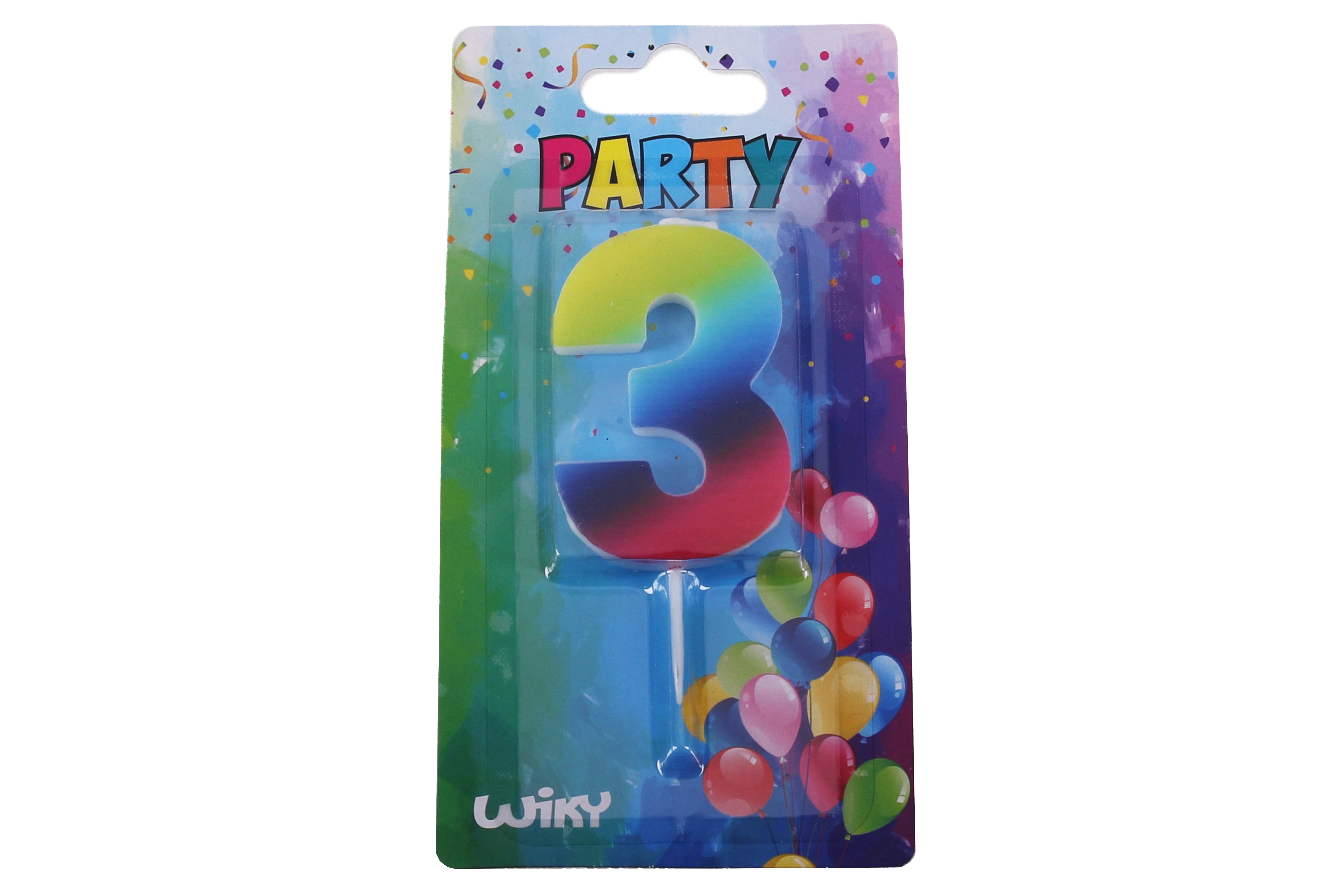 Levně Wiky Párty svíčka číslo 3 Duha