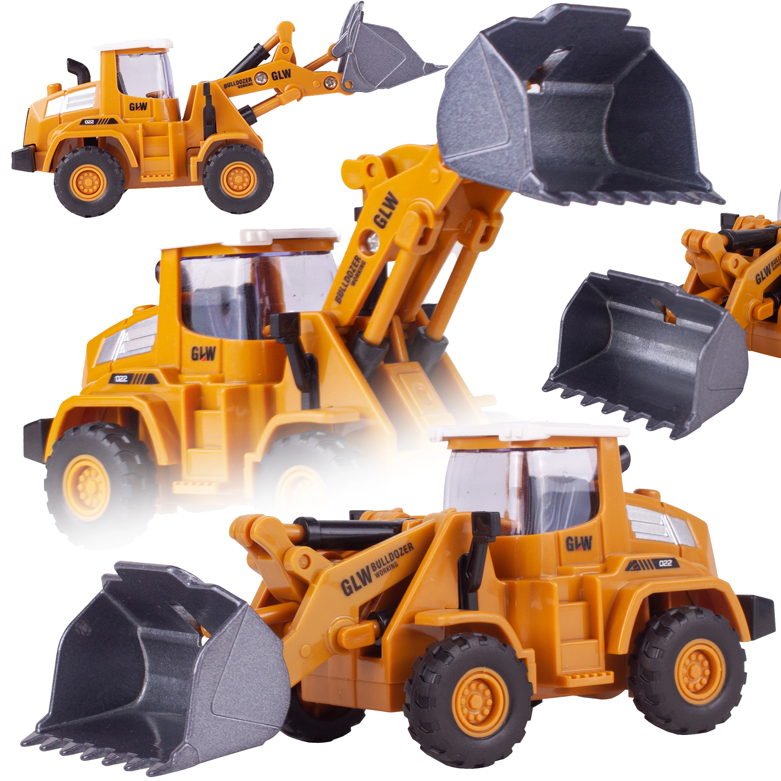 kovový bagr nakladač s ručním frikčním pohonem