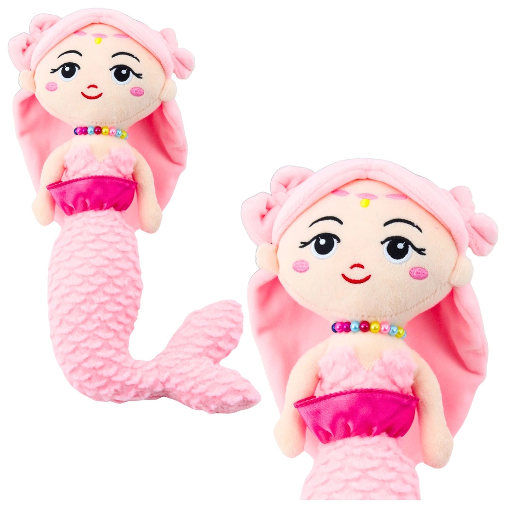 Roztomilá růžová plyšová mořská panna 32cm