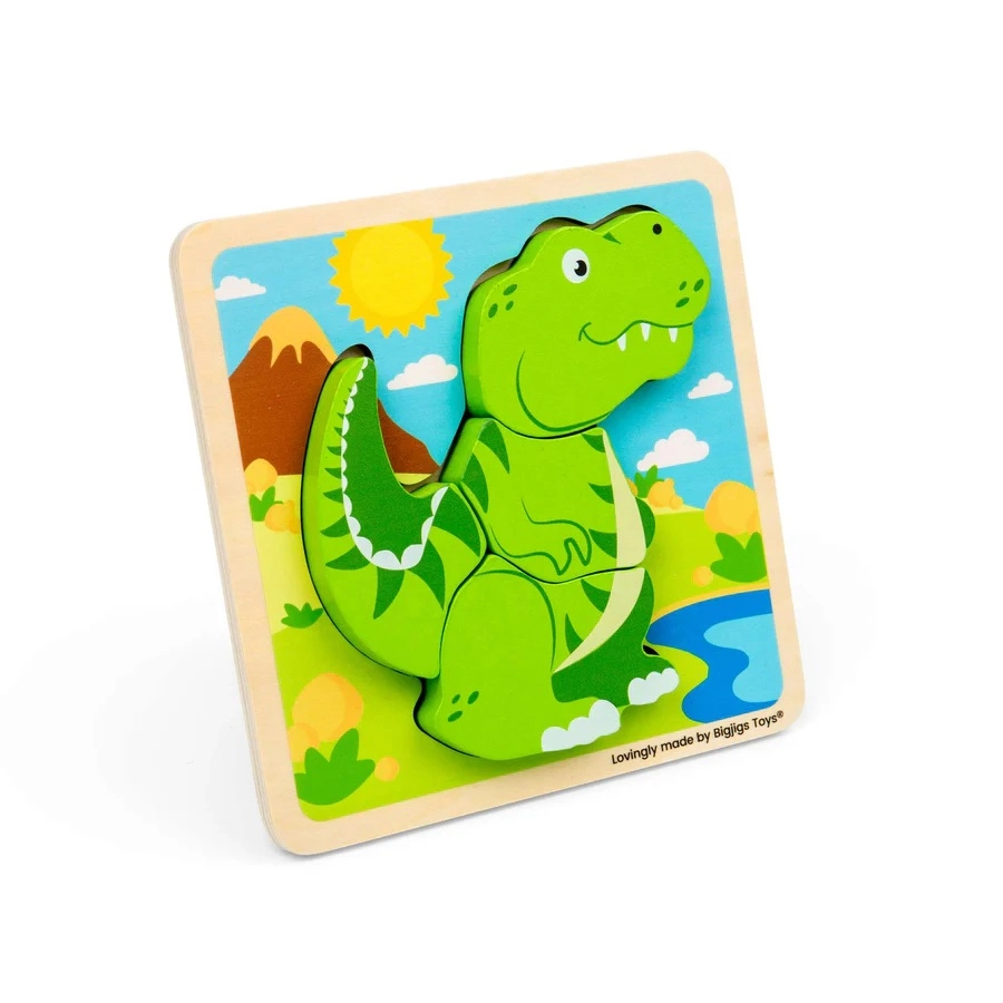 Bigjigs Toys dřevěné vkládací puzzle t-rex