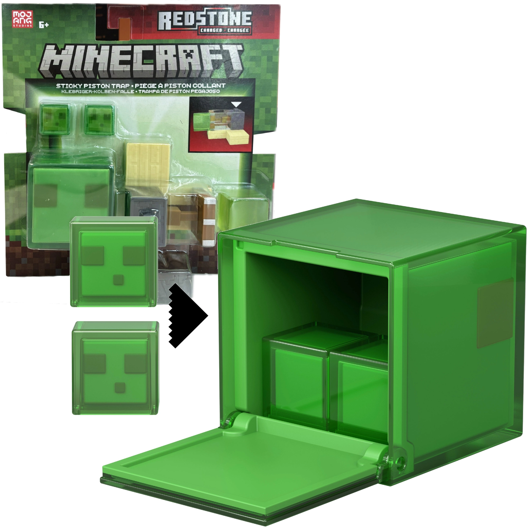 Levně Mattel Minecraft sada figurek redstone nabitá past s lepivým pístem