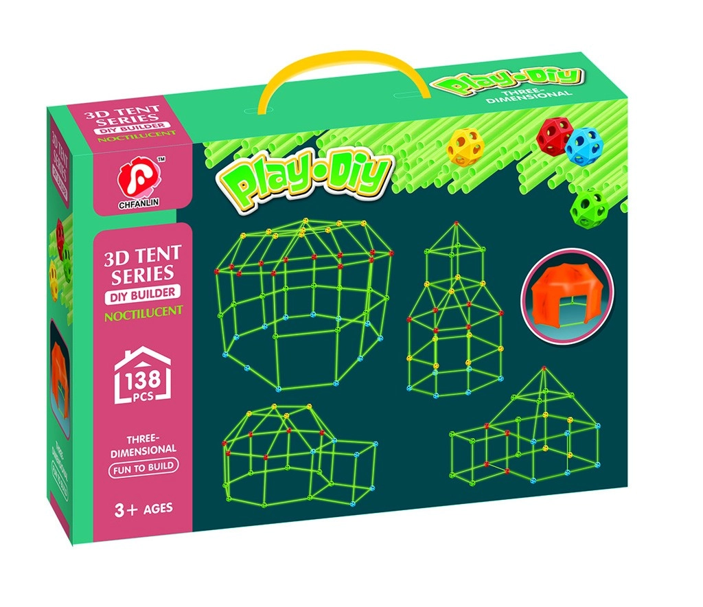 Alltoys Stavebnice trojrozměrný stan 138 ks