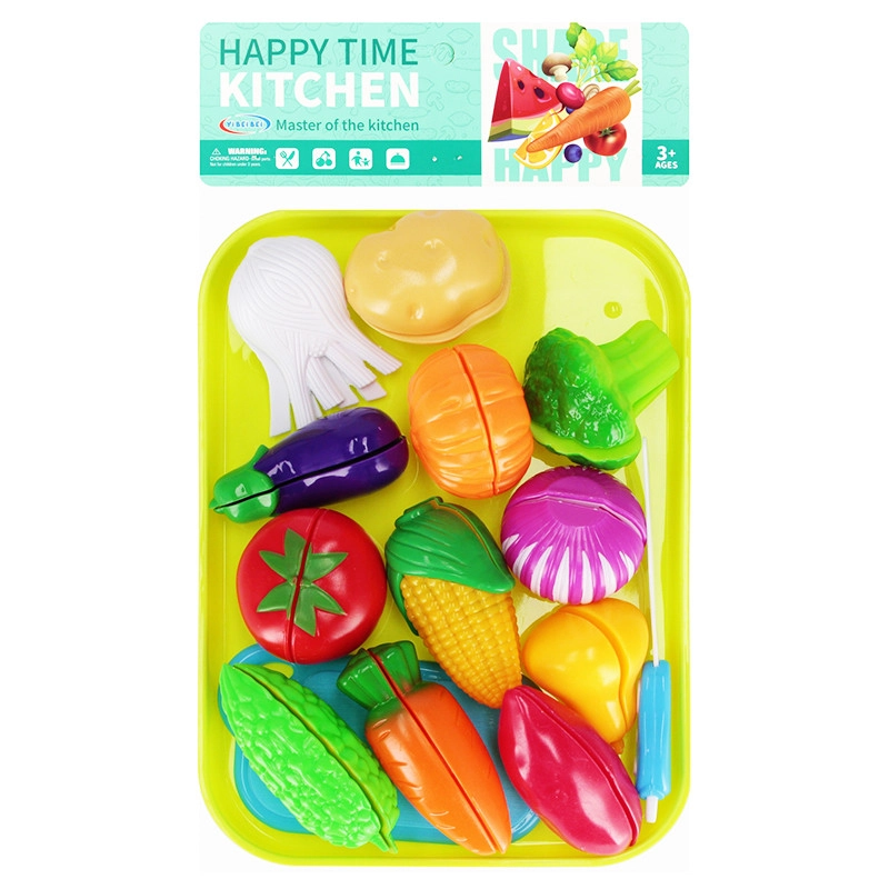 ovoce a zelenina na krájecí desce – dřevěná vzdělávací sada pro děti