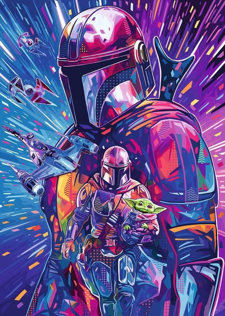 Ravensburger puzzle Star Wars Hyperspace: Mandalorian XXL 500 dílků