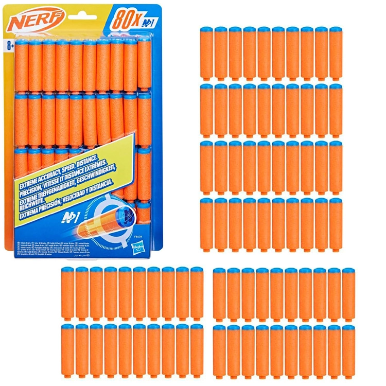 Pěnové náboje NERF N1, sada 80 šipek
