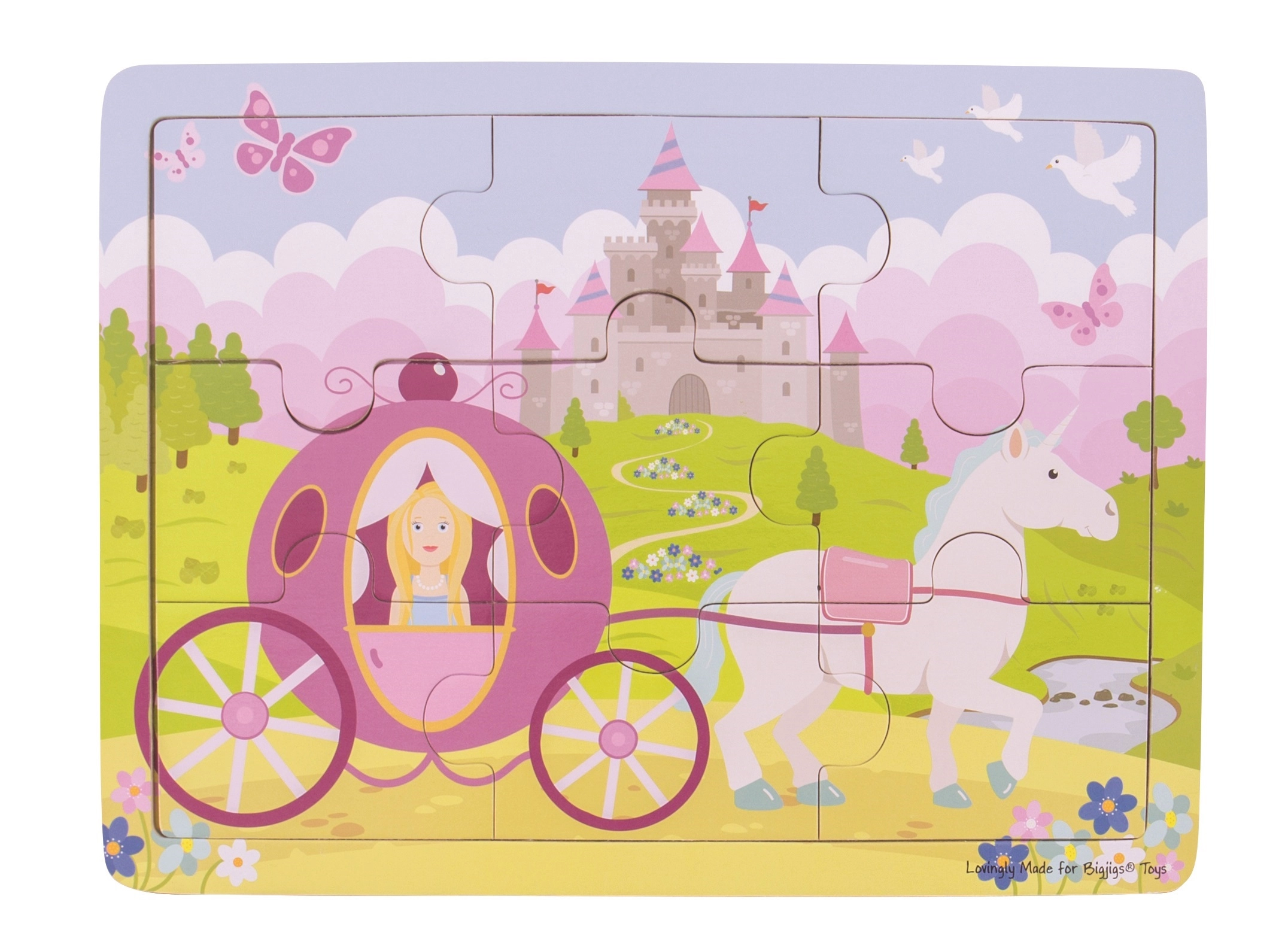 Bigjigs puzzle princezna s kočárem