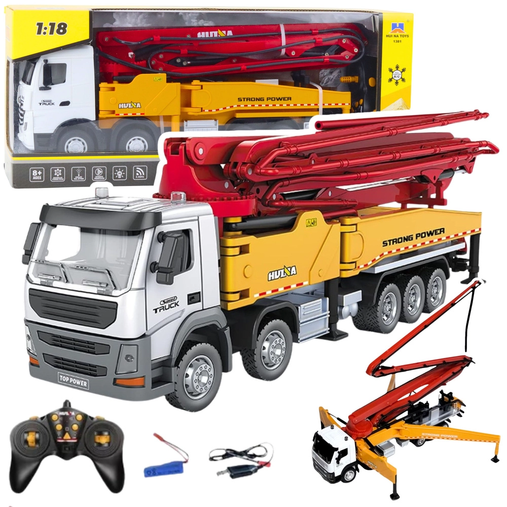 Dálkově ovládaná stavební míchačka s čerpadlem HUINA 1:18 kovová