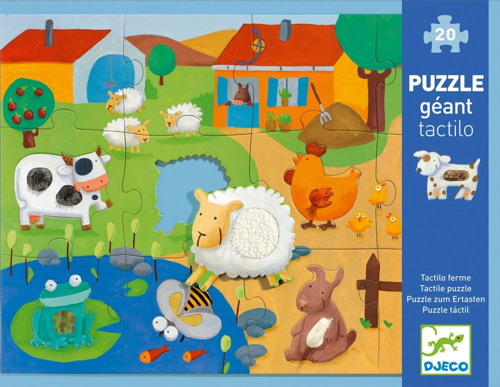 DJECO Hmatové vkládací puzzle Farma