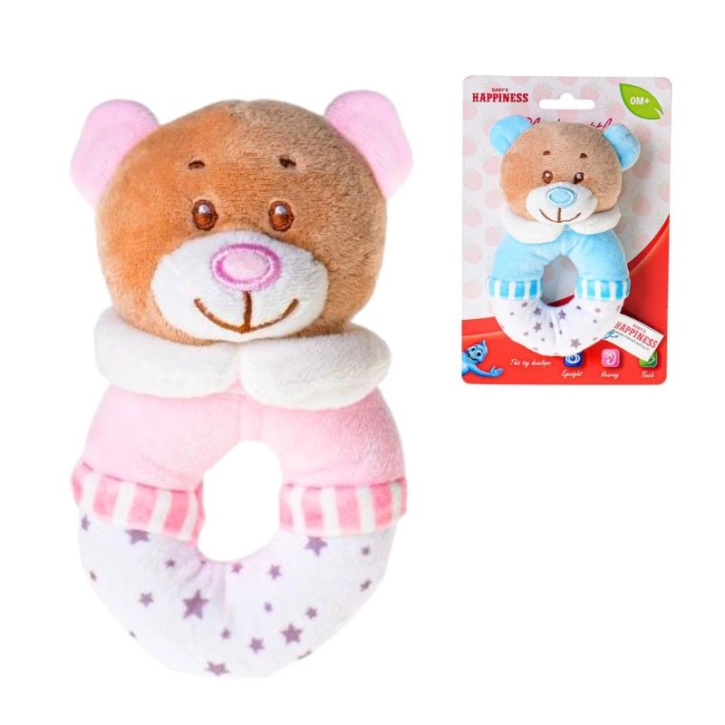 Plyšové chrastítko medvídek – 2 barvy