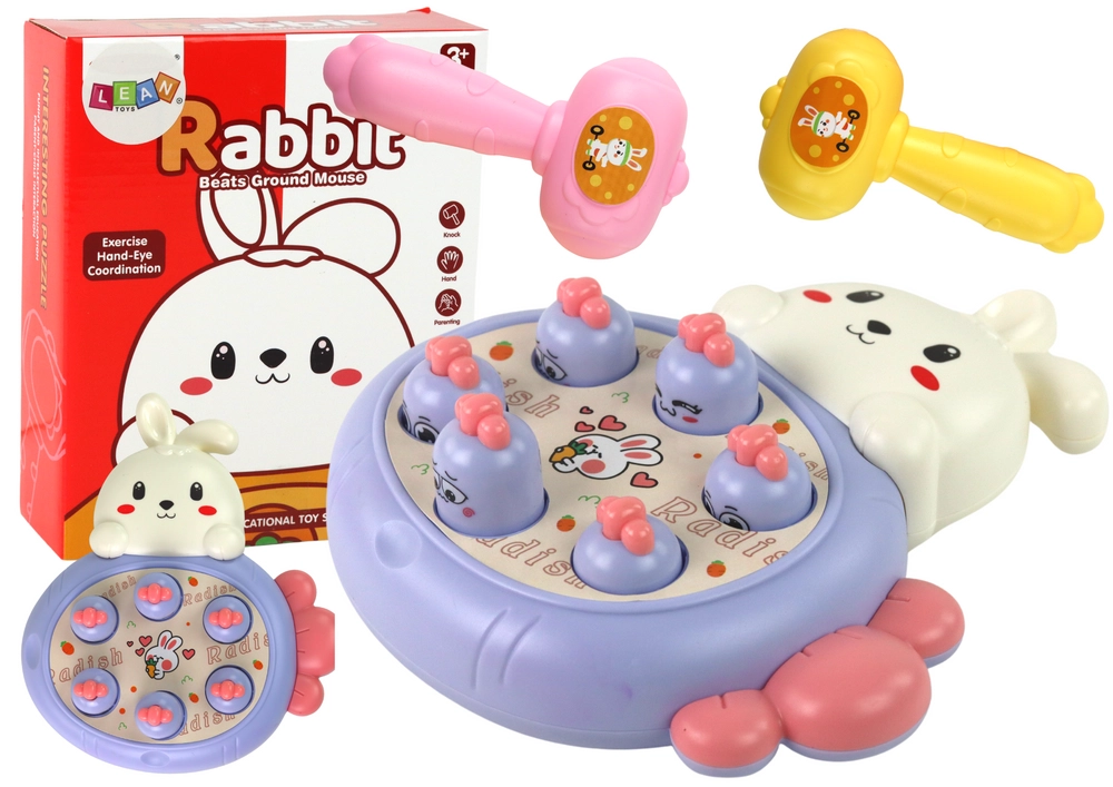 Hra Whac-A-Mole Purple s mrkví a králíkem