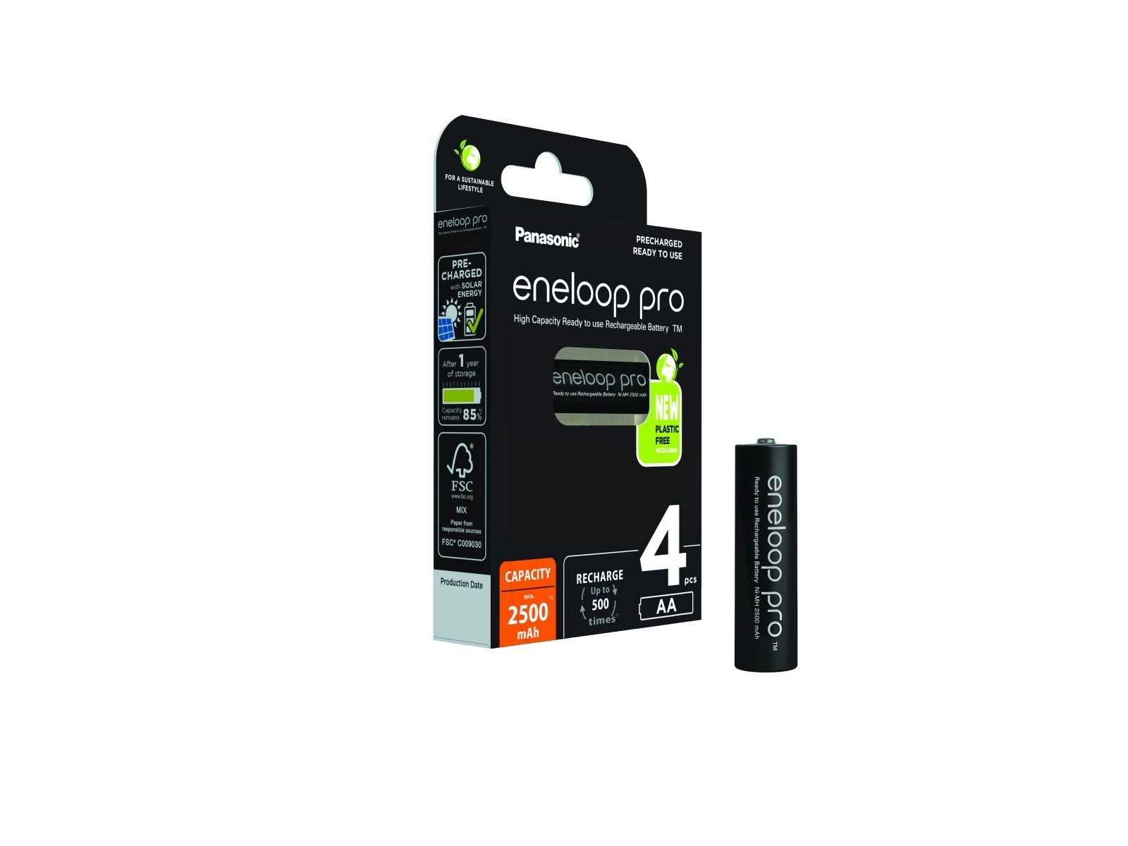 Panasonic Eneloop Pro AA 4ks 3HCDE/4BE Černá