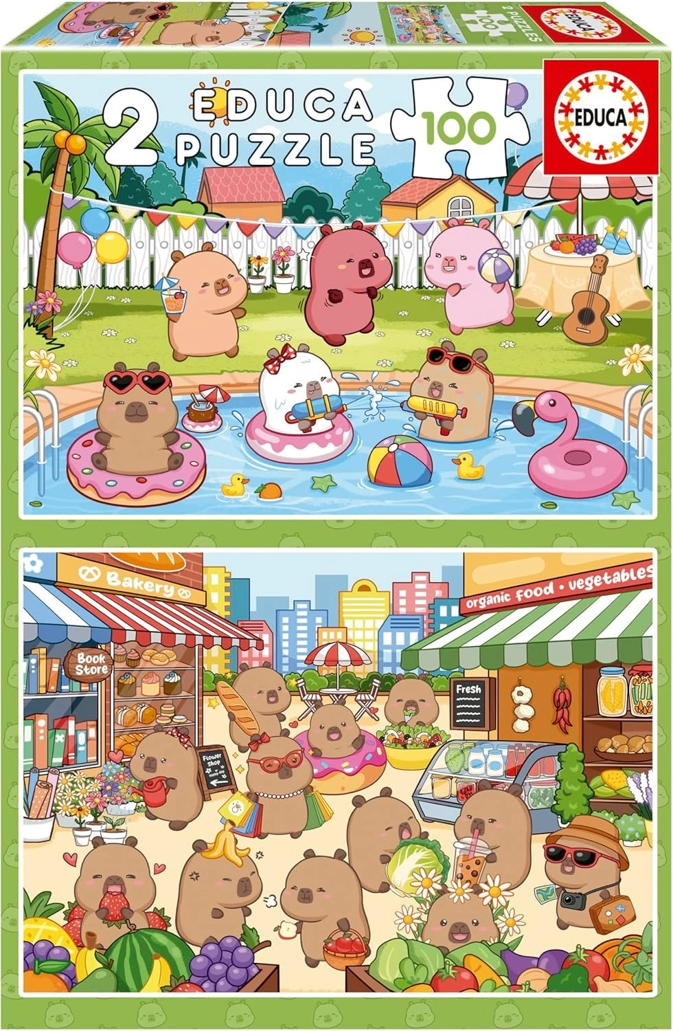 Educa puzzle Capyfun 2×100 dílků