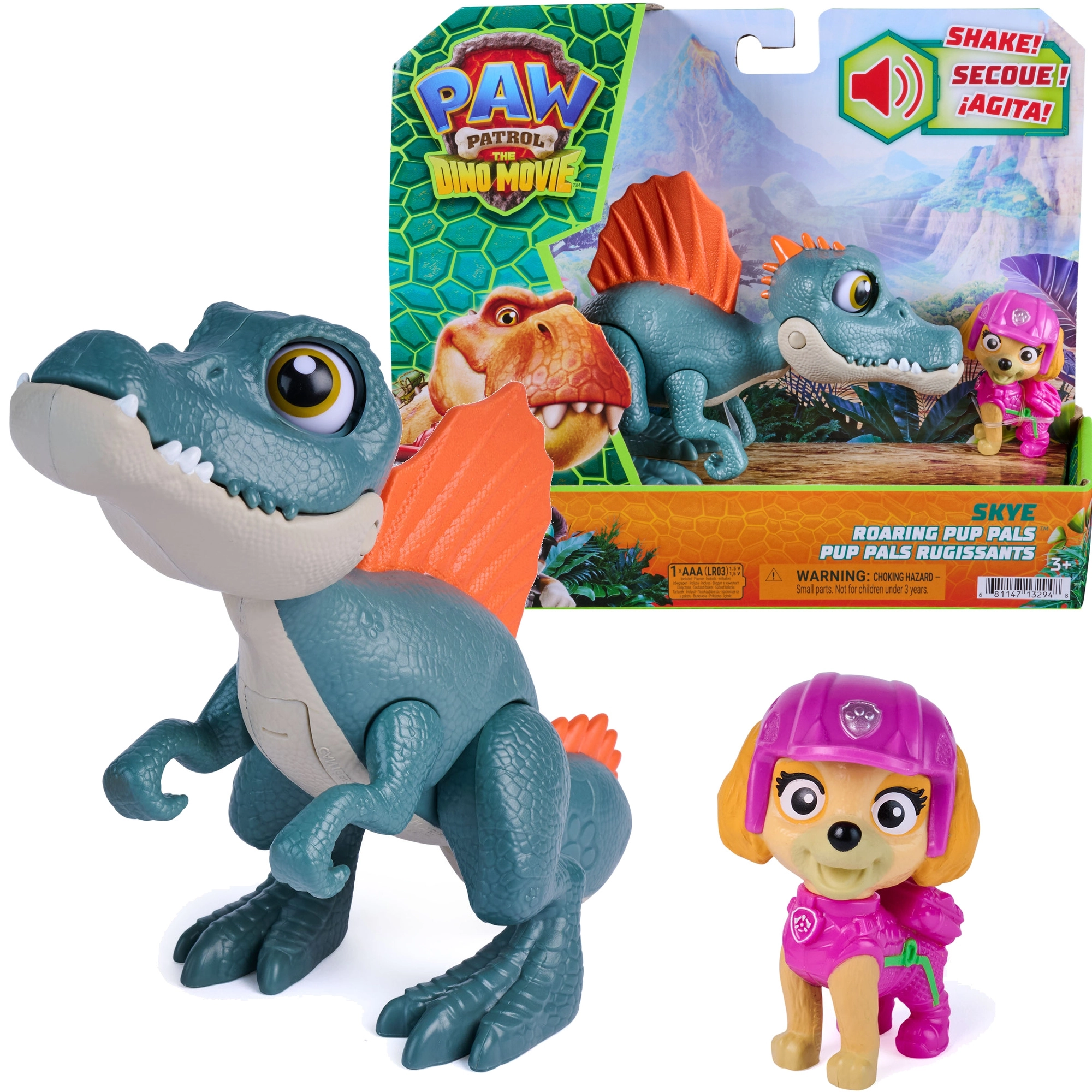 Spin Master Tlapková patrola dino film: Skye a interaktivní spinosaurus ro roaring pup pals 12,5 cm