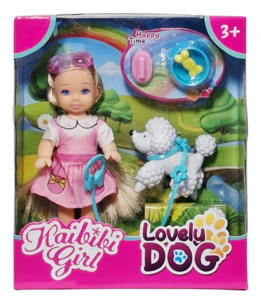 Lalka se psíkem a doplňky