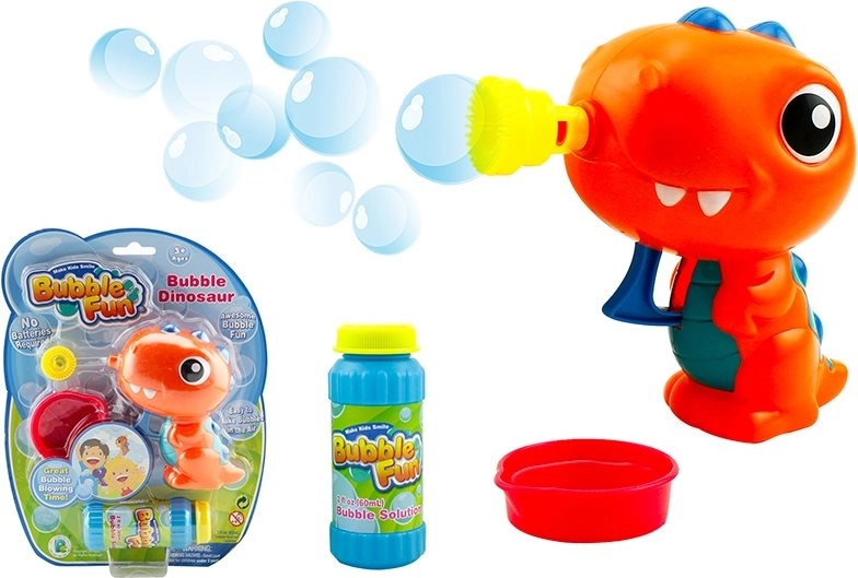 Levně Bublifuková pistole dinosaurus oranžová SPARKYS