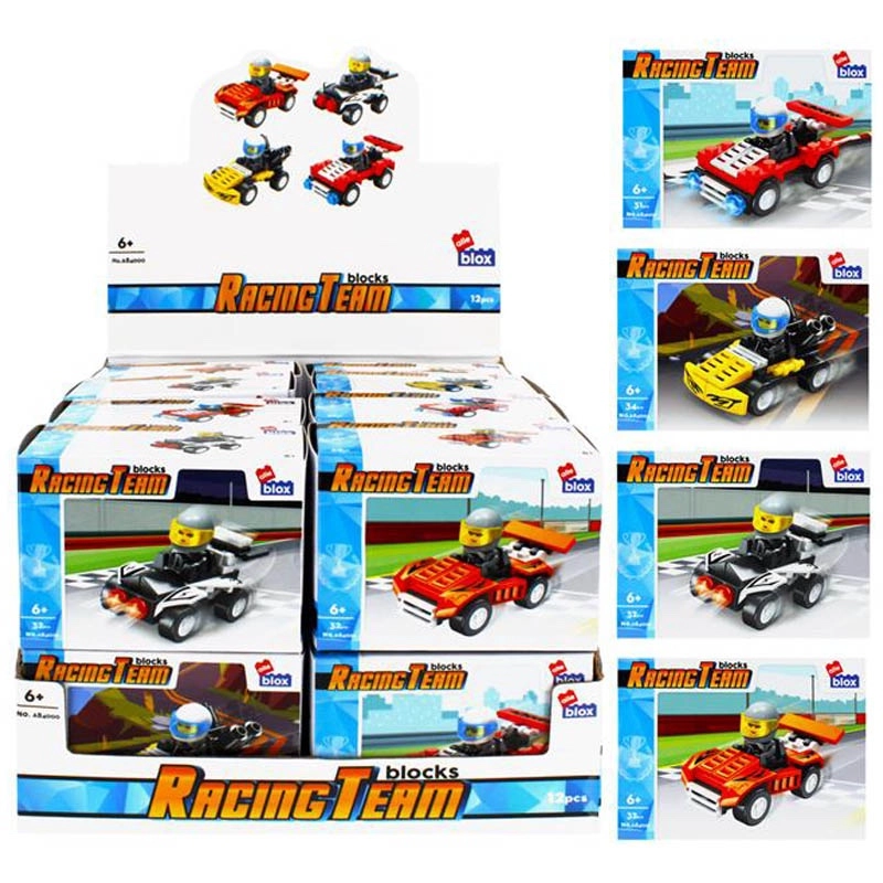 Stavebnice závodní auto s minifigurkou – 4 varianty