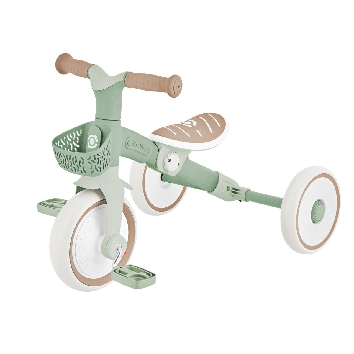 Learning trike 2v1 plus ecologic dětská tříkolka a odrážedlo pistáciová