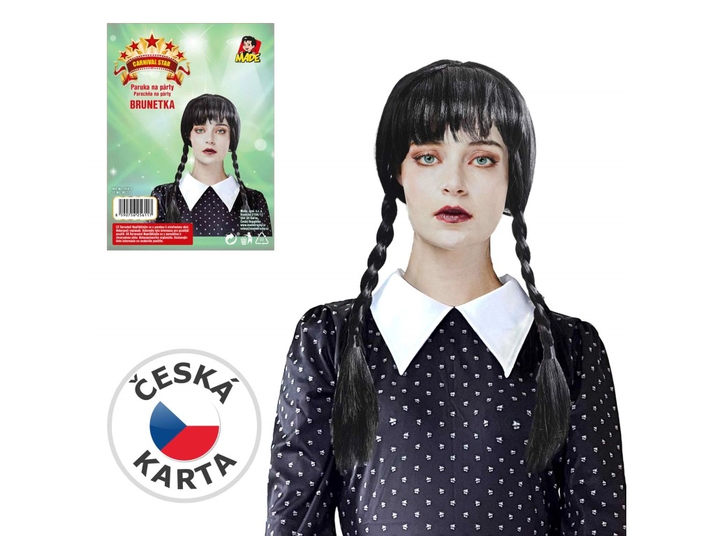 Černá paruka pro děti a dospělé