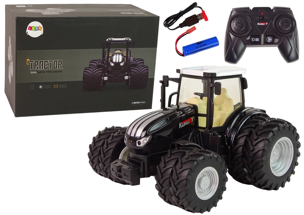 R/C traktor na dálkové ovládání černý 2,4G kovový