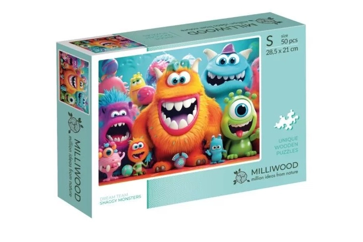 Milliwood DreamTeam Shaggy Monsters dřevěné puzzle 50 dílků