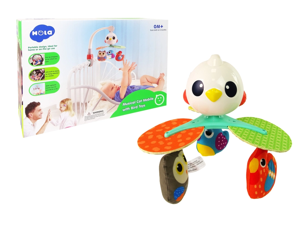 Levně LEANToys Dětský kolotoč nad postýlku s melodií Colorful Birds