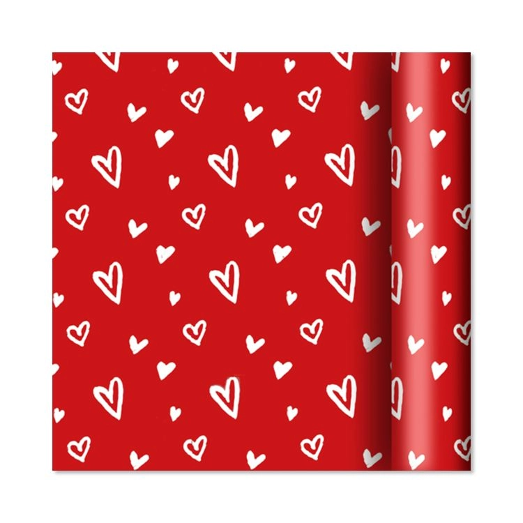Dárkový papír s motivem srdíček, role 2 m × 70 cm